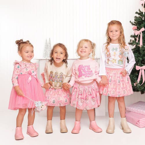 Sweet Wink Nutcracker Trellis Christmas Long Sleeve Tutu Dress In Multi
