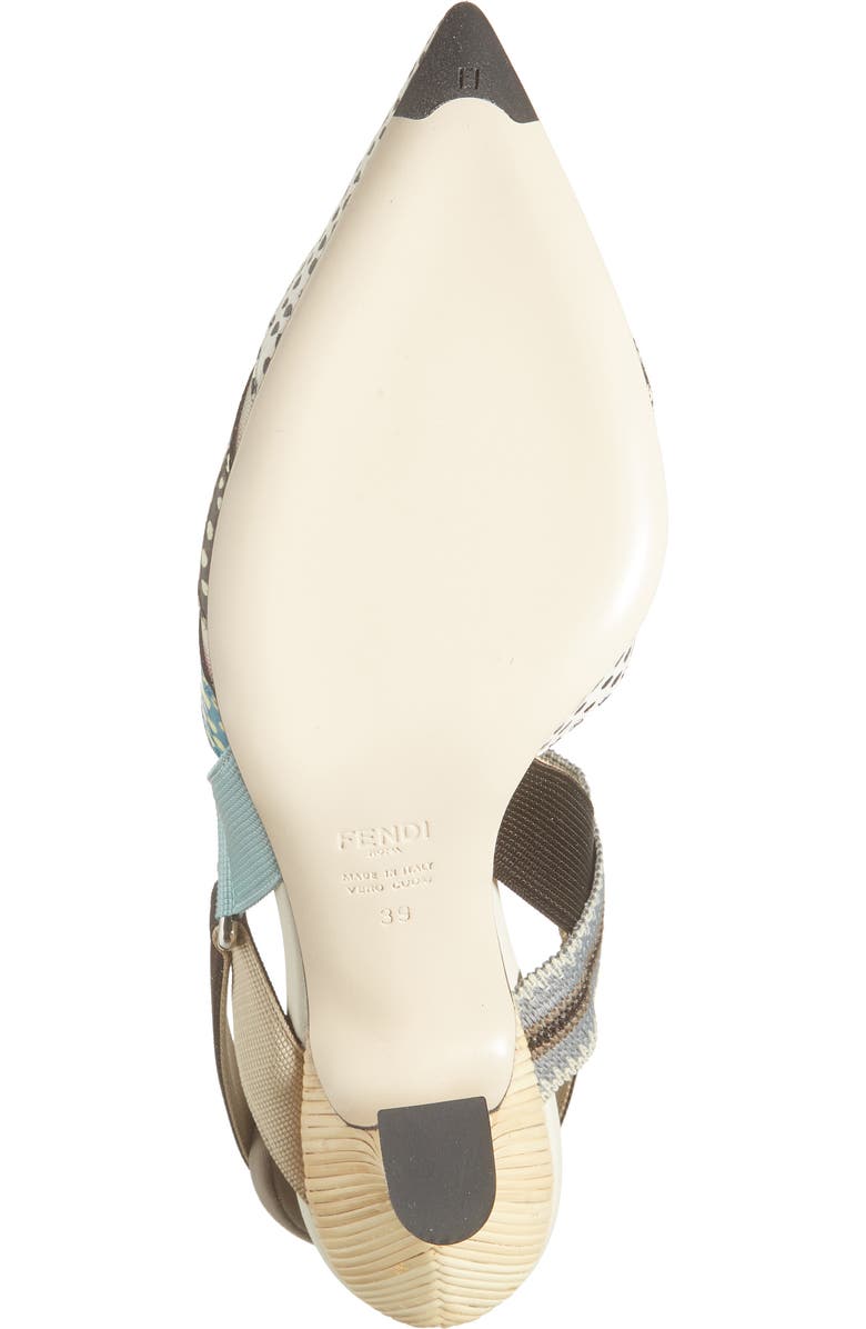 Fendi Colibri Slingback Pump, Alternate, color, White Multi