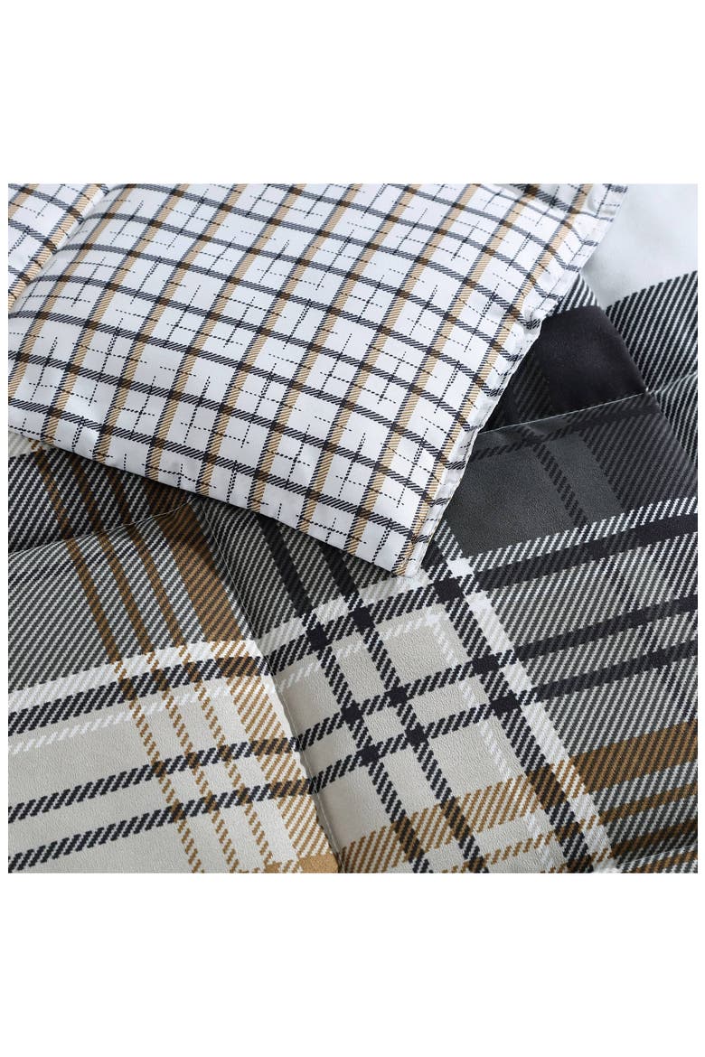 Normandy Plaid Comforter Set, Alternate, color, BLACK