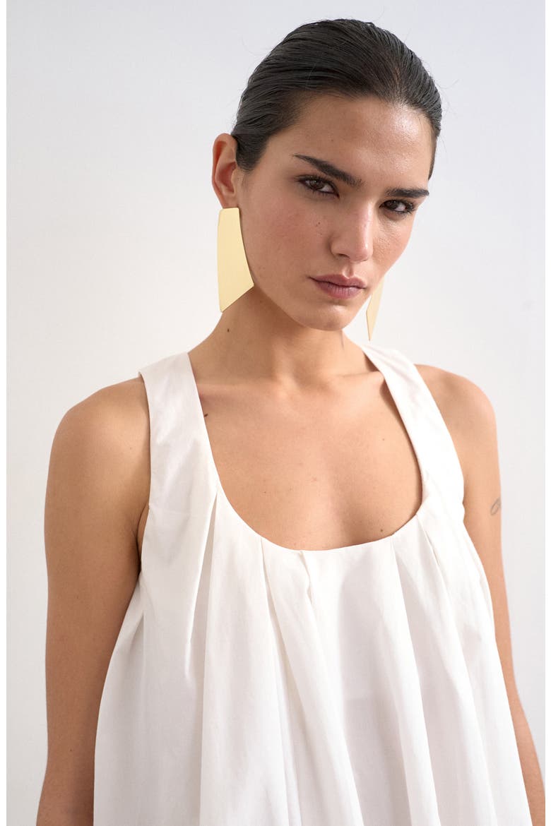 Pleated Sleeveless Minidress, Alternate, color, WHITE