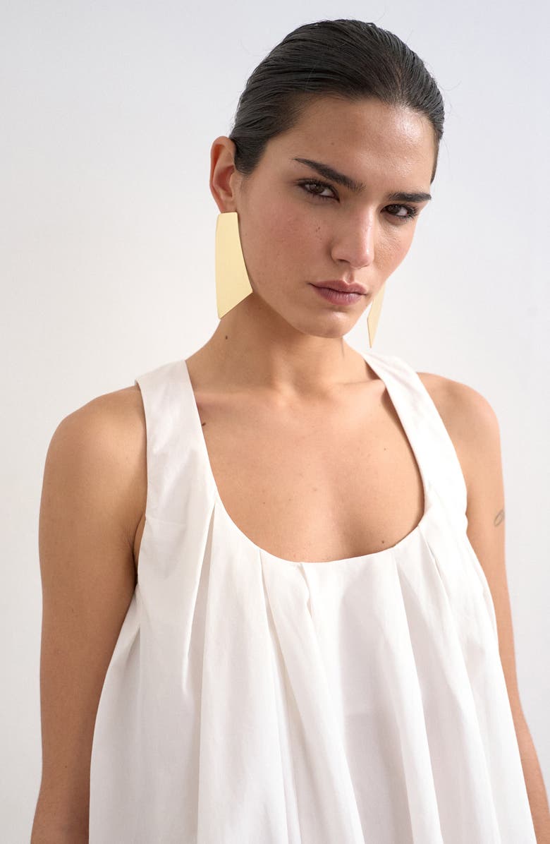 Topshop Pleated Sleeveless Minidress, Alternate, color, White