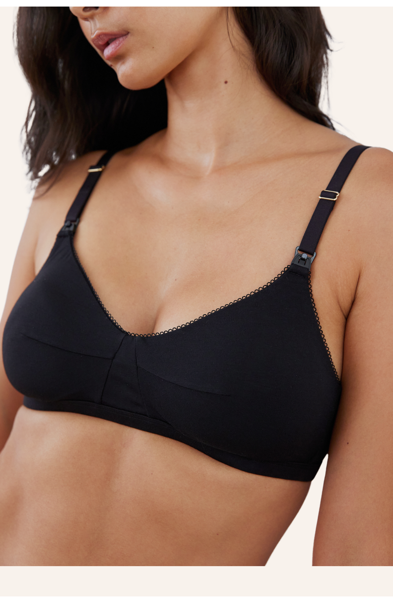 Embrace Luxe Nursing Bra, Alternate, color, Black
