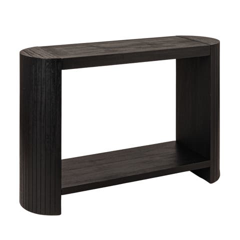 Modern Black Rounded-Edge Console Table