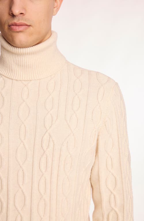 Paisley & Gray Cable Stitch Turtleneck Sweater In Neutral