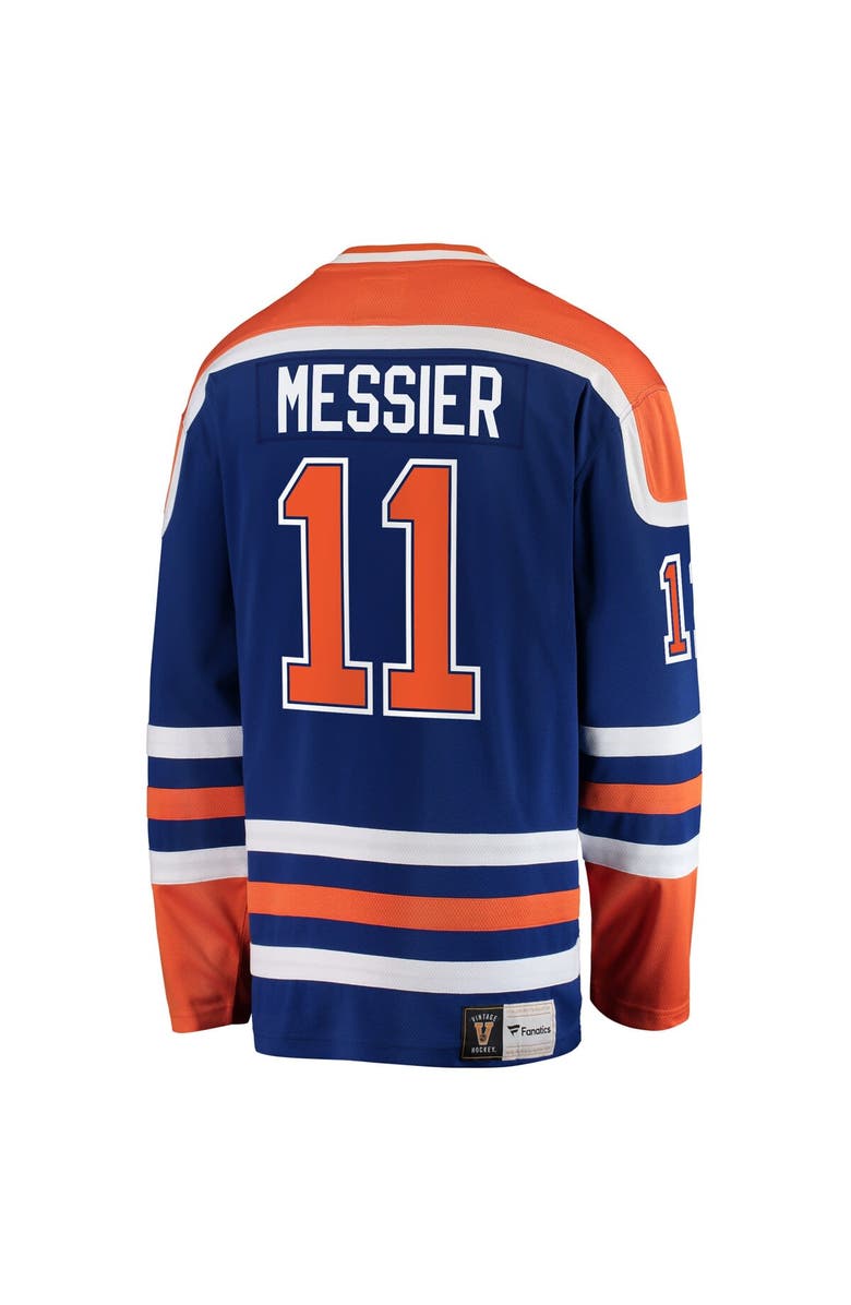 FANATICS Men's Fanatics Branded Mark Messier Blue Edmonton Oilers Premier Breakaway Retired Player Jersey, Alternate, color, Blue