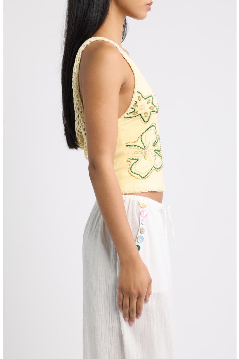 Beaded Hooded Halter Top, Alternate, color, YELLOW