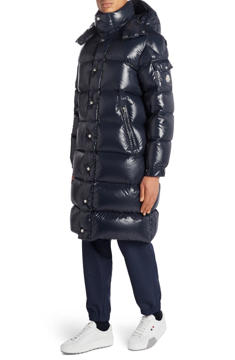 Moncler Hanoverian Long Hooded Puffer Coat, Alternate, color, 