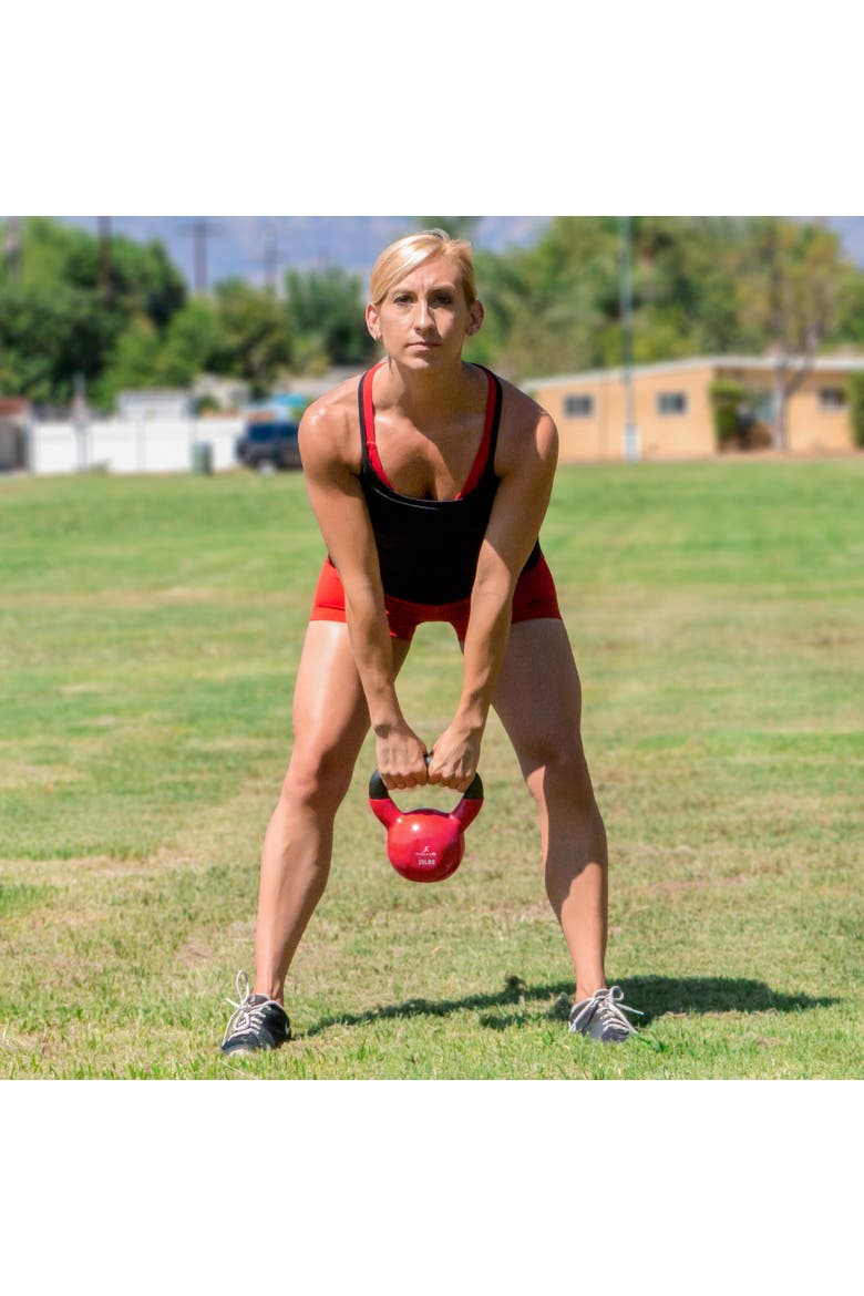 Vinyl Coated Iron Kettlebell, Alternate, color, 20 lb