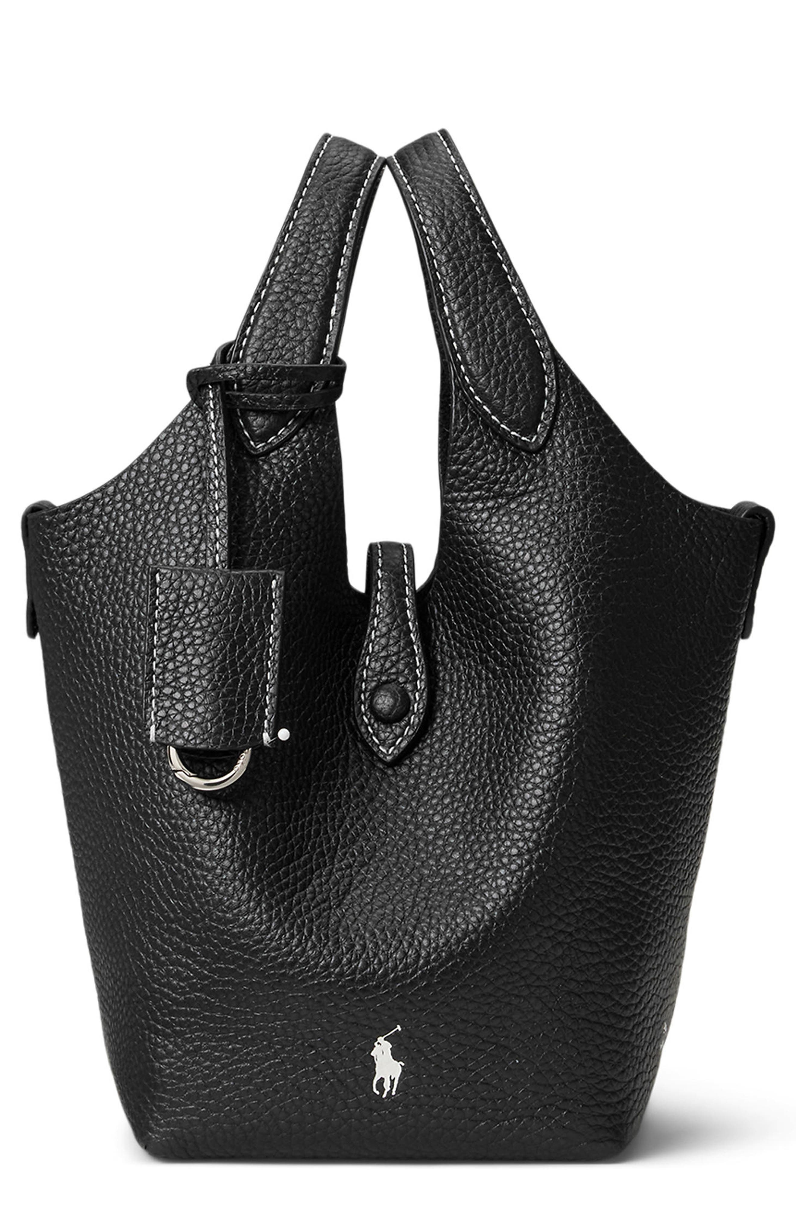 Polo Ralph Lauren Small Polo Play Crossbody Tote, Main, color, Black