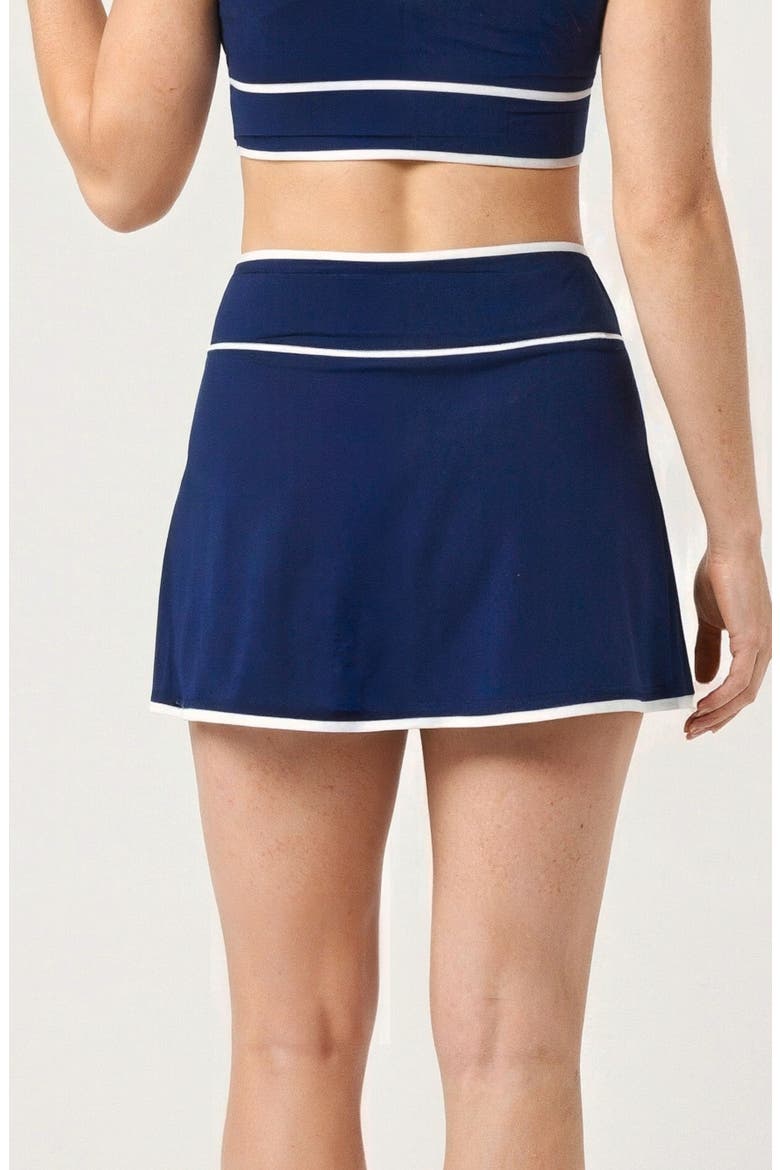 Short Swim Skirt Two-Toned Collection, Alternate, color, Navy & White