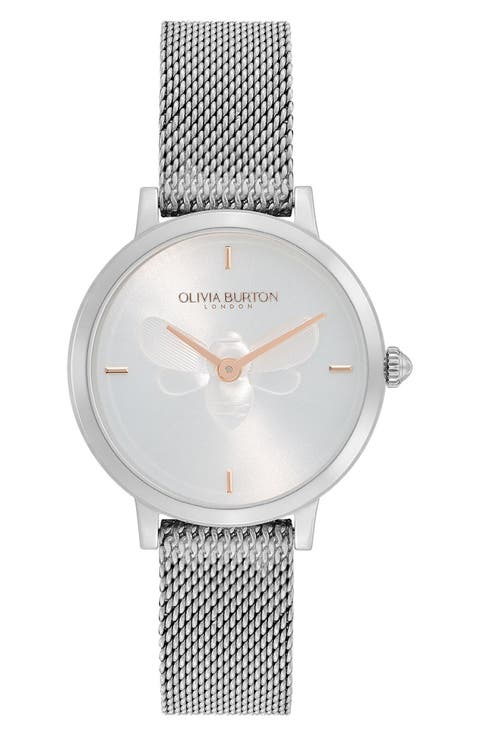 Signature Bees Mesh Strap Watch, 28mm