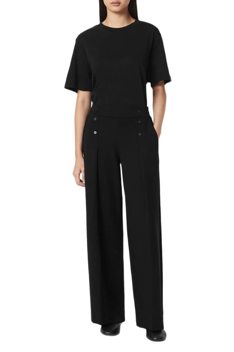 Emilia Wide Leg Trousers, Alternate, color, BLACK