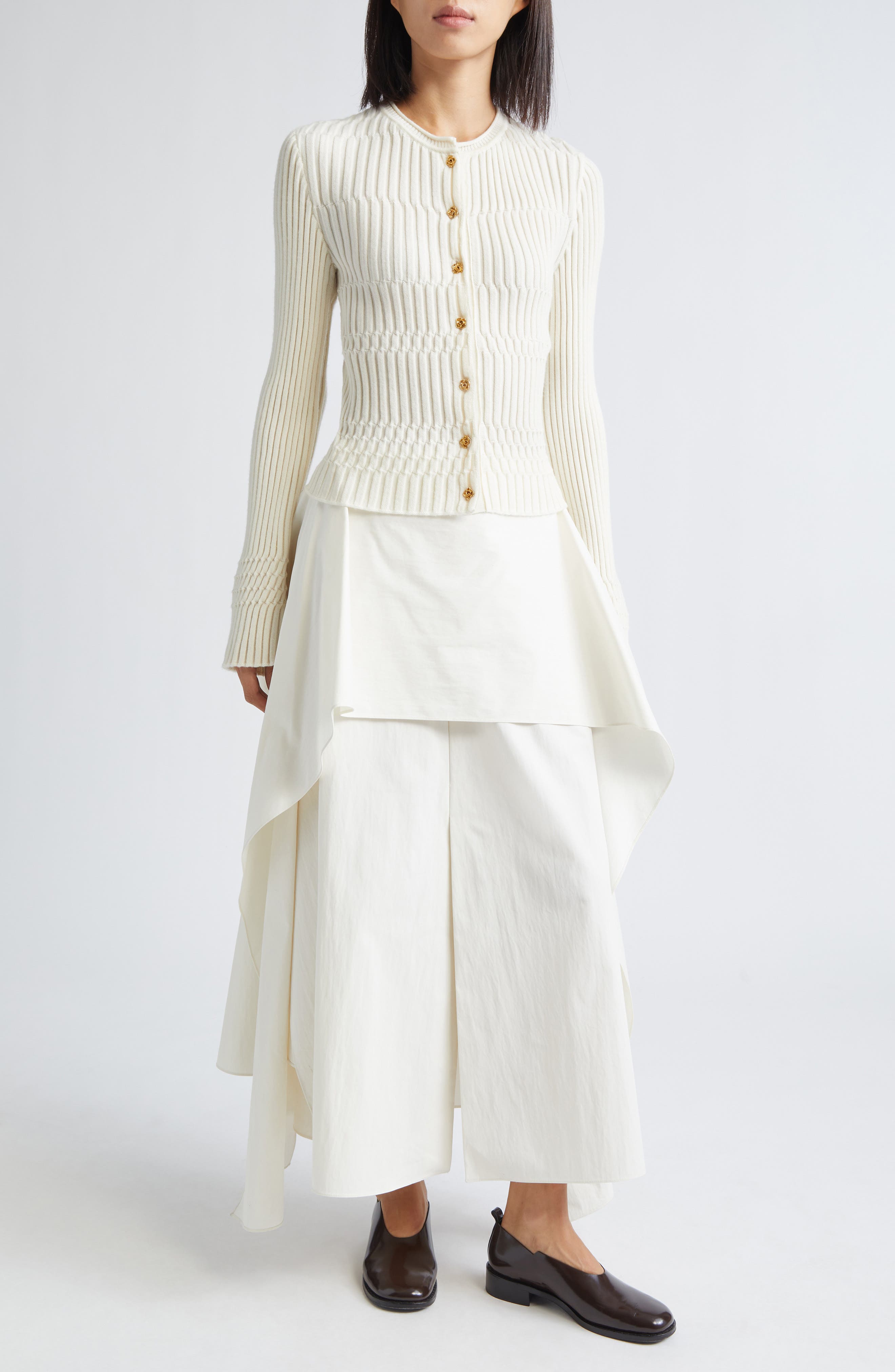 Wool Rib Cardigan - image 2