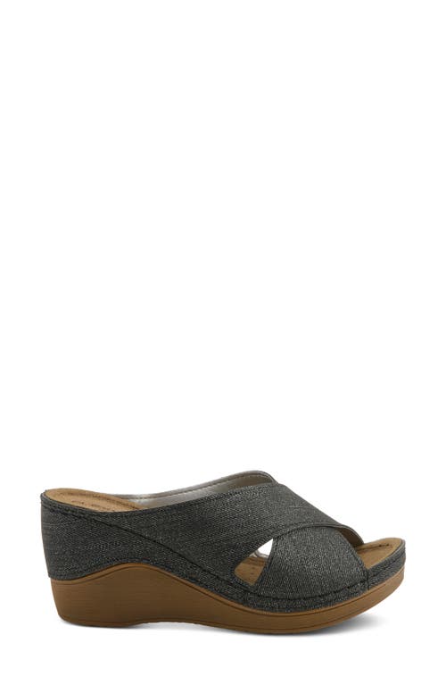Flexus By Spring Step Wedge Sandal In Black