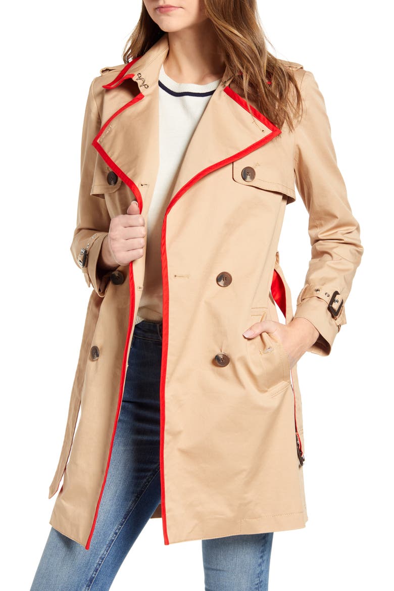 Classic Stretch Cotton Trench Coat, Main, color, CANVAS SAIL