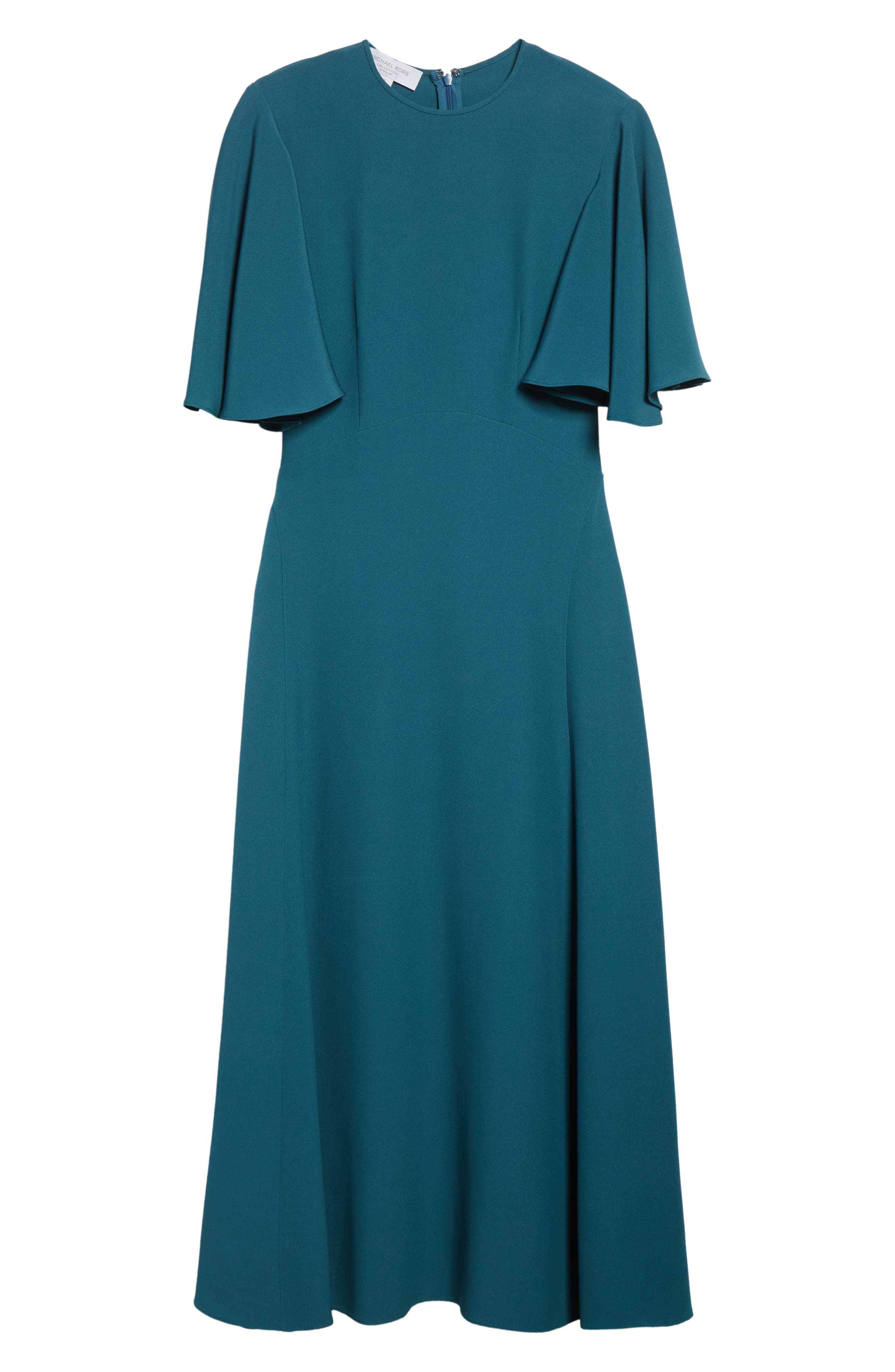 flutter-sleeve crepe midi dress Michael Kors Collection Women's Flutter-Sleeve Midi-Dress - Teal