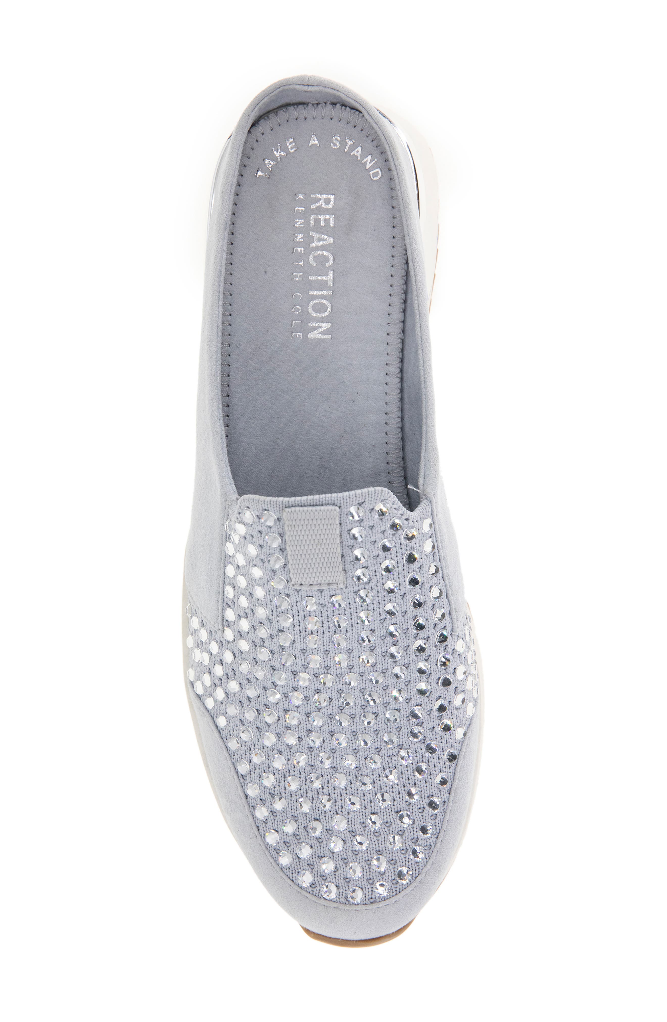 Reaction Kenneth Cole Carol Crystal Mule Sneaker, Alternate, color, Mid Grey Knit