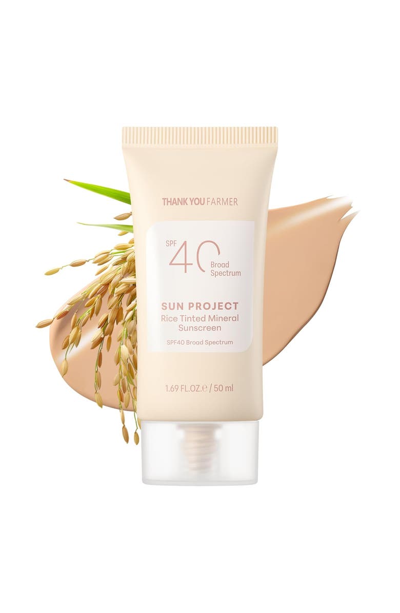 THANK YOU FARMER Sun Project Rice Tinted Mineral Sunscreen, Alternate, color, Beige