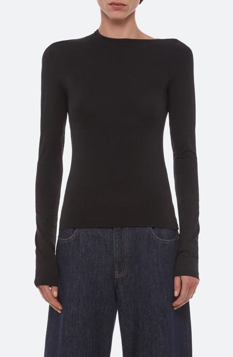 Asymmetrical Cutout Long Sleeve T-Shirt