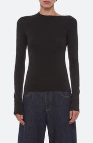Helmut Lang Asymmetrical Cutout Long Sleeve T-Shirt