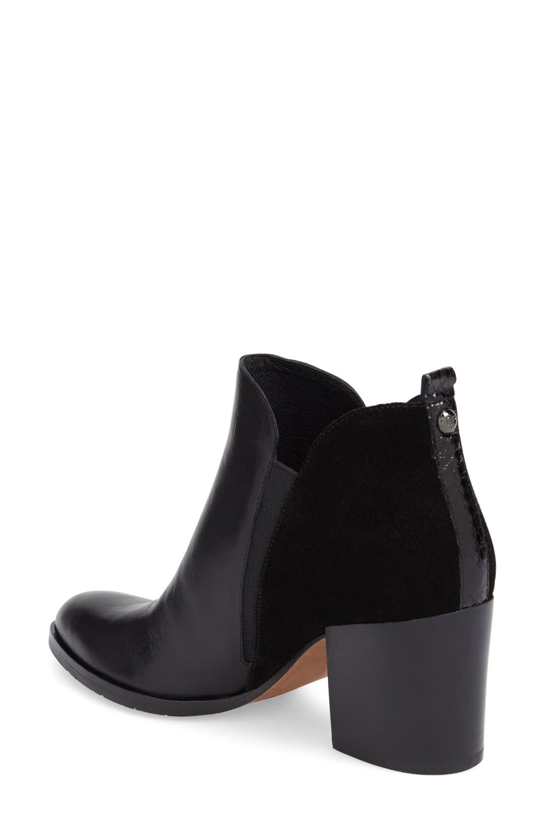 Donald J Pliner 'Edyn' Block Heel Bootie, Alternate, color, BLACK LEATHER/BLACK SUEDE