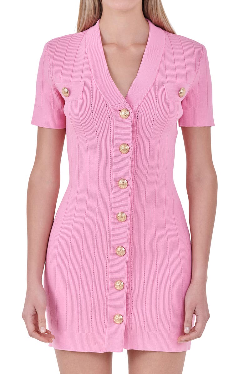 Endless Rose V-Neck Sweater Dress, Alternate, color, Pink