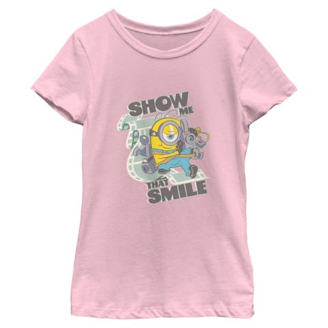 Girl's Minions & Monsters Smile At the Camera  Graphic T-Shirt