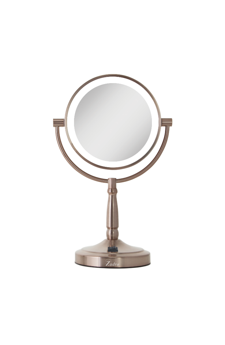 Zadro Lighted Makeup Mirror with 10X/1X Magnifications & Cordless, Main, color, Rose Gold
