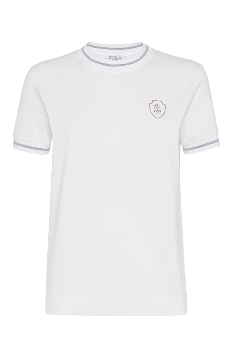 Brunello Cucinelli Jersey T-shirt with logo, Main, color, 