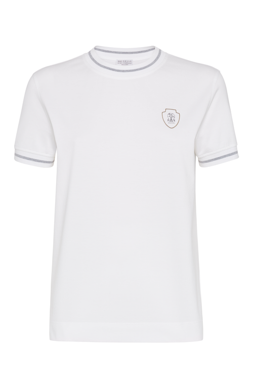 Brunello Cucinelli Printed Cotton-jersey T-shirt In White