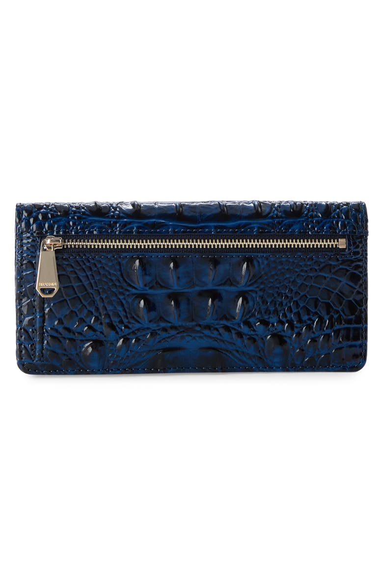 'Ady' Croc Embossed Continental Wallet, Alternate, color, ANCHOR MELBOURNE