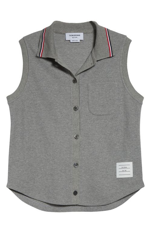 Shop Thom Browne Cotton & Silk Sleeveless Button-up Shirt
