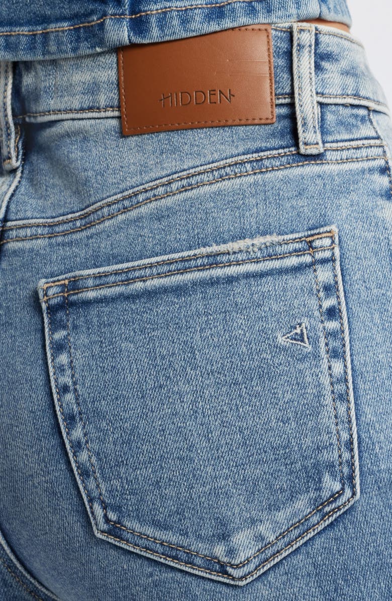 HIDDEN JEANS Chewed Hem High Waist Wide Leg Jeans, Alternate, color, 