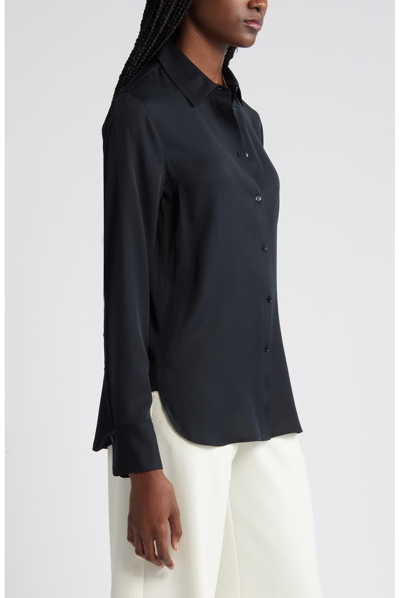 Slim Silk Blouse, Alternate, color, BLACK