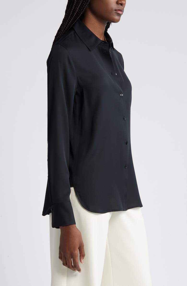 Vince Slim Silk Blouse, Alternate, color, Black