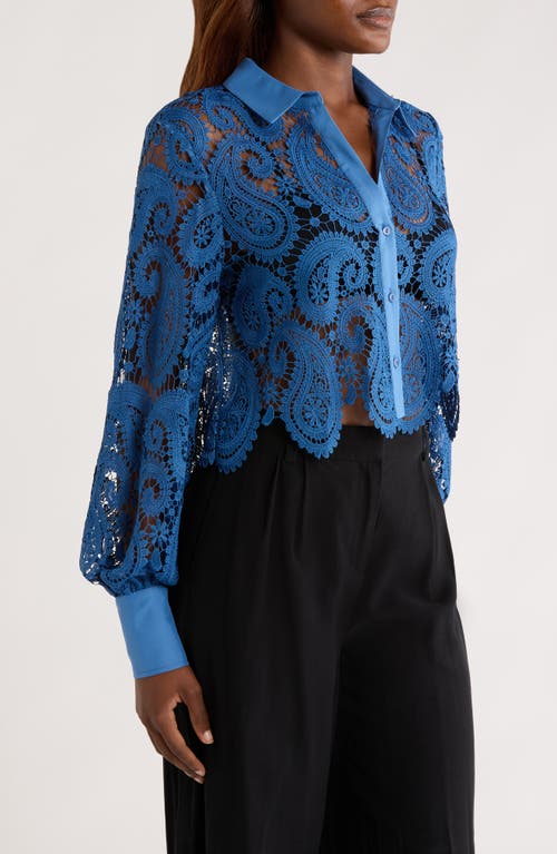 L Agence L'agence Odelia Lace Crop Button-up Shirt