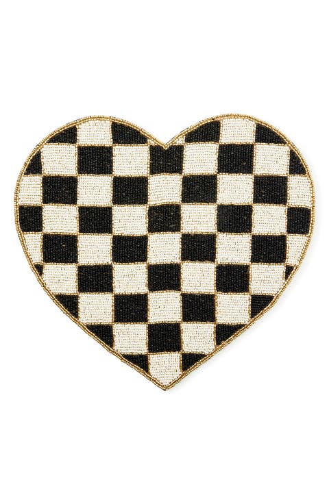 Black & White Check Heart Placemat