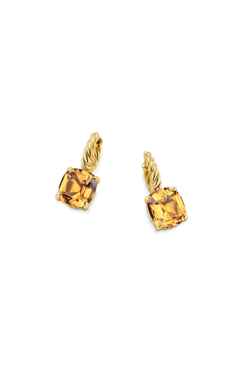 Marbella Stone Drop Huggie Hoop Earrings, Alternate, color, 18K YELLOW GOLD/ CITRINE