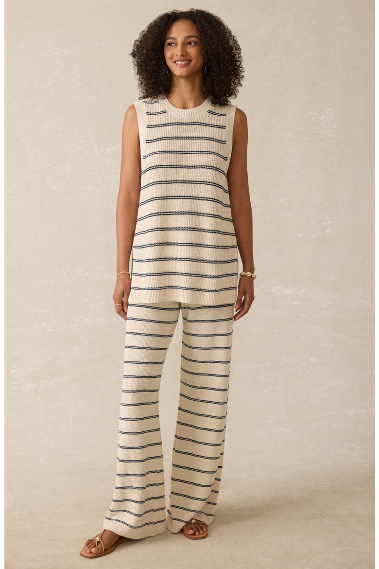 Miramar Linen & Organic Cotton Sweater Tank, Alternate, color, LIDO LINES