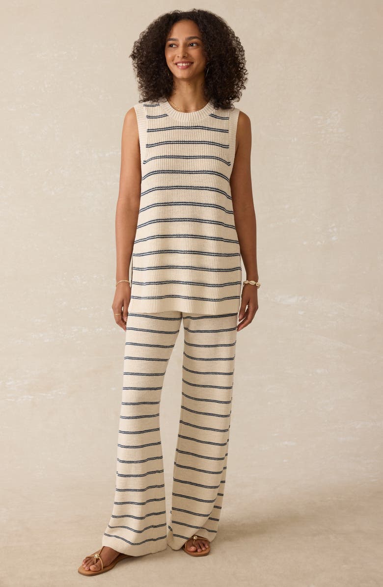 Faherty Miramar Linen & Organic Cotton Sweater Tank, Alternate, color, Lido Lines