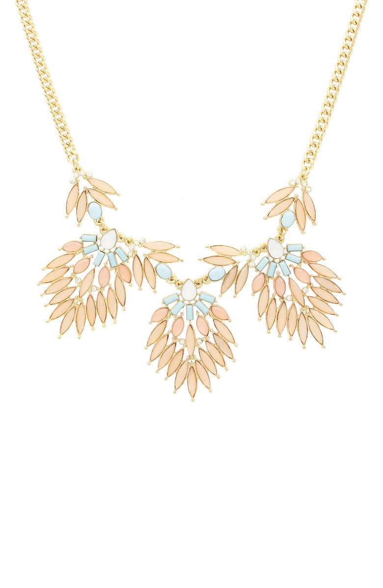 OLIVIA WELLES Nadine Detail Necklace, Main, color, Burnished Gold / Neutral