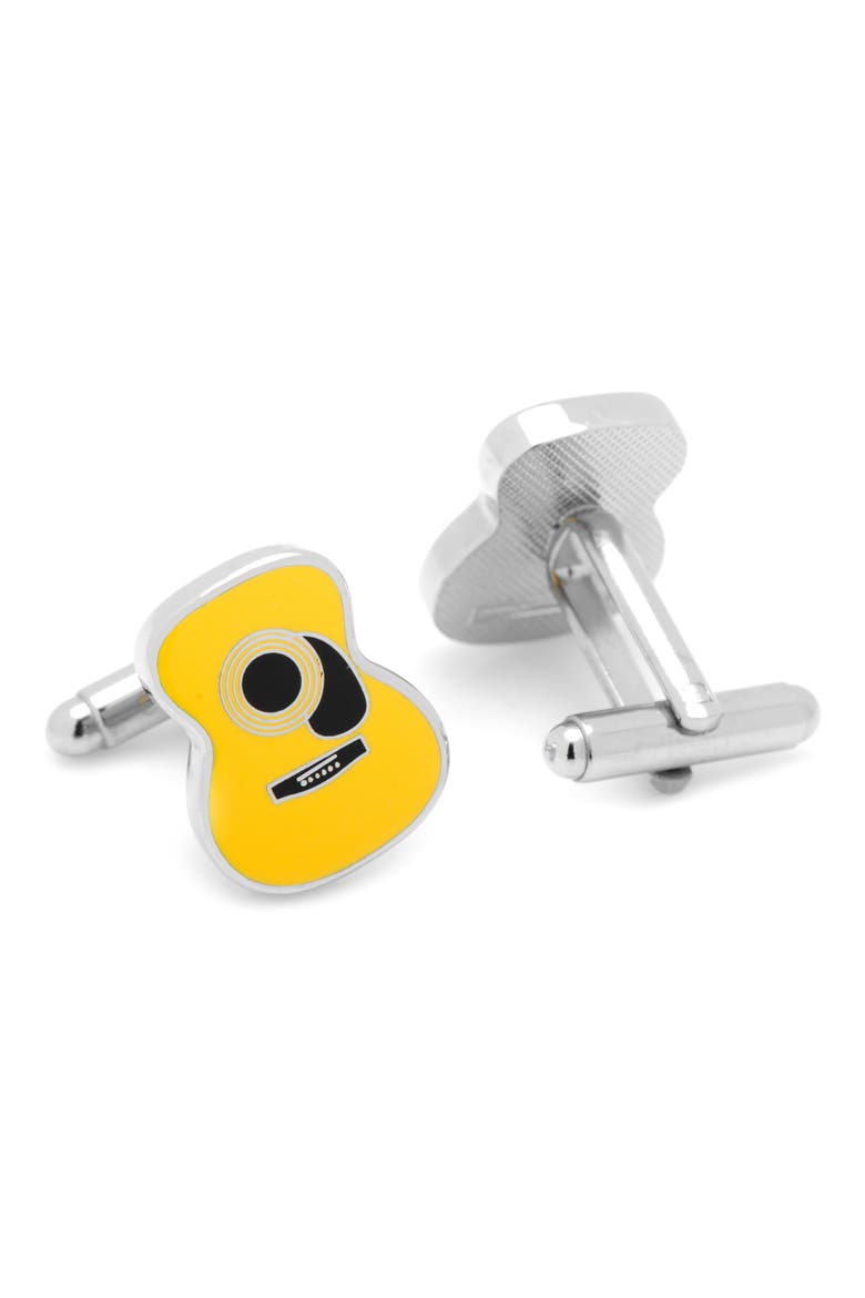Guitar Cuff Links, Alternate, color, YELLOW