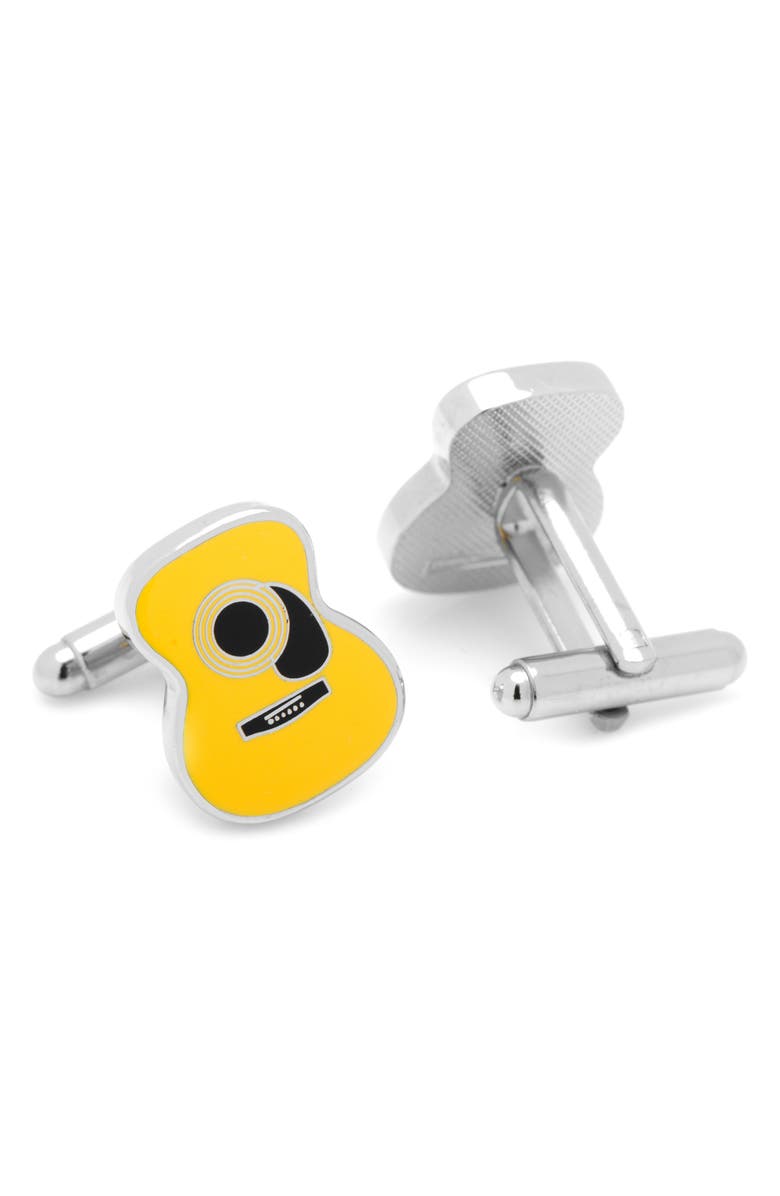 Cufflinks, Inc. Guitar Cuff Links, Alternate, color, Yellow