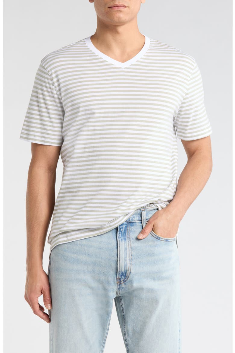Bryce V-Neck Cotton T-Shirt, Main, color, TRUE WHITE/SILVER PINE
