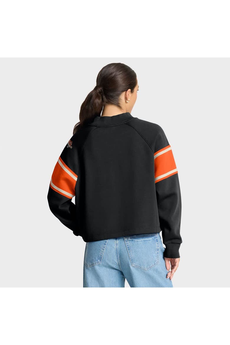 Women's Fanatics Black Cincinnati Bengals Oversized Hometown Toss Sweep Mock Neck Pullover, Alternate, color, Black