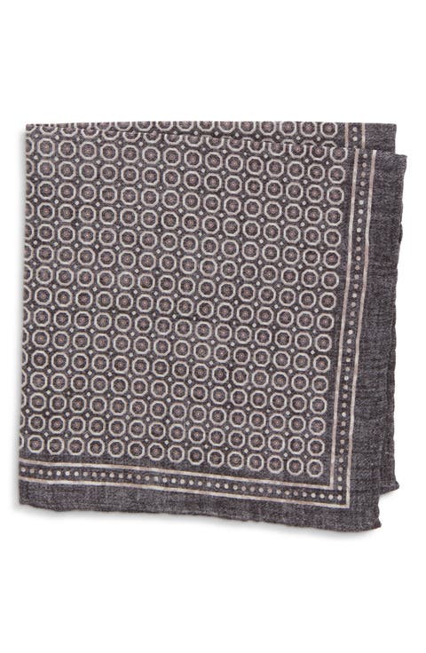 Foulard Print Wool & Cotton Pocket Square