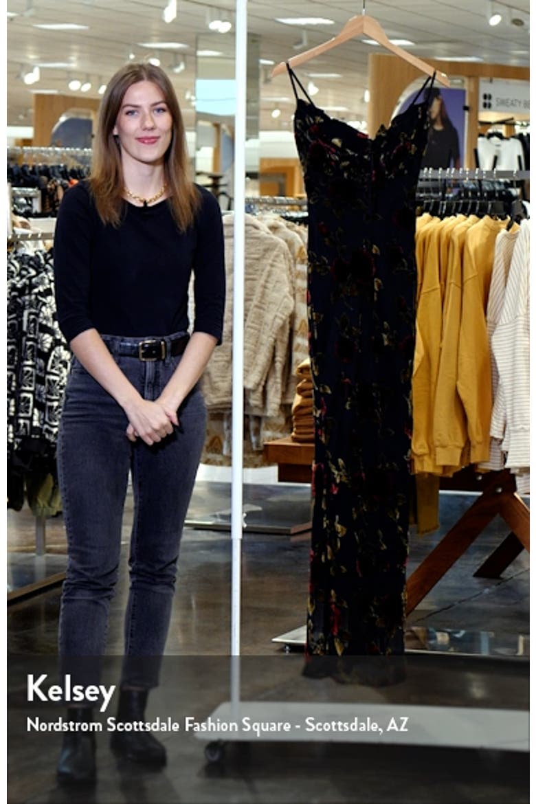 Devore Floral Tie Front Chiffon Maxi Dress video