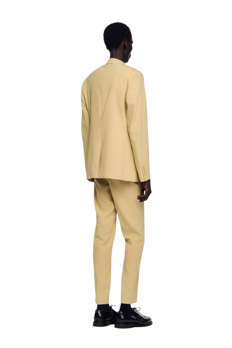 Classic linen suit jacket, Alternate, color, Sand