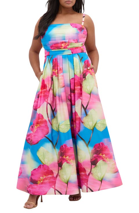 Rosalee Floral Maxi Dress (Plus)