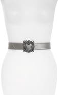 Manolo Blahnik Hangisi Jewel Buckle Satin Belt